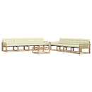 Udendørs sofagruppe 9 pcs Hvid og cremefarvet 79 x 79 x 37 cm