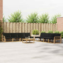 Udendørs sofagruppe 9 pcs Hvid og sort 79 x 79 x 37 cm