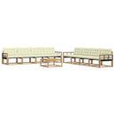 Udendørs sofagruppe 9 pcs Hvid og cremefarvet 79 x 79 x 37 cm
