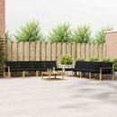 Udendørs sofagruppe 9 pcs Hvid og sort 79 x 79 x 37 cm
