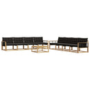 Udendørs sofagruppe 9 pcs Hvid og sort 79 x 79 x 37 cm