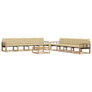 Udendørs sofagruppe 9 pcs Hvid og Beige 79 x 79 x 37 cm
