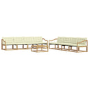 Udendørs sofagruppe 9 pcs Hvid og cremefarvet 79 x 79 x 37 cm