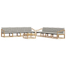 Udendørs sofagruppe 9 pcs Hvid og lysegrå 79 x 79 x 37 cm