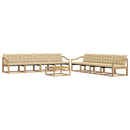 Udendørs sofagruppe 9 pcs Hvid og Beige 79 x 79 x 37 cm