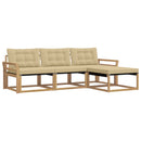 Udendørs sofagruppe med pude 4 pcs Hvid og Beige