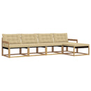 Udendørs sofagruppe med pude 5 pcs Hvid og Beige