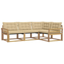 Udendørs sofagruppe med pude 4 pcs Hvid og Beige
