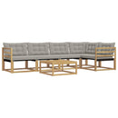 Udendørs sofagruppe 6 pcs Hvid og lysegrå 79 x 79 x 37 cm