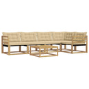 Udendørs sofagruppe 6 pcs Hvid og Beige 79 x 79 x 37 cm