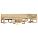 Udendørs sofagruppe 6 pcs Hvid og Beige 79 x 79 x 37 cm