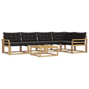 Udendørs sofagruppe 6 pcs Hvid og sort 79 x 79 x 37 cm