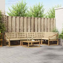 Udendørs sofagruppe 6 pcs Hvid og Beige 79 x 79 x 37 cm