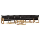 Udendørs sofagruppe 7 pcs Hvid og sort 79 x 79 x 37 cm