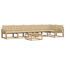 Udendørs sofagruppe 7 pcs Hvid og Beige 79 x 79 x 37 cm