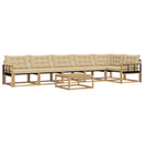 Udendørs sofagruppe 7 pcs Hvid og Beige 79 x 79 x 37 cm