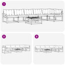 Udendørs sofagruppe 7 pcs Hvid og Beige 79 x 79 x 37 cm