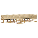 Udendørs sofagruppe 7 pcs Hvid og Beige 79 x 79 x 37 cm