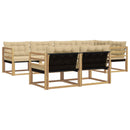 Udendørs sofagruppe med pude 7 pcs Hvid og Beige