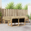 Udendørs sofagruppe med pude 7 pcs Hvid og Beige