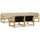 Udendørs sofagruppe med pude 7 pcs Hvid og Beige