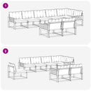 Udendørs sofagruppe med pude 8 pcs Hvid og Beige
