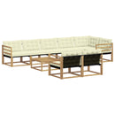 Udendørs sofagruppe 9 pcs Hvid og cremefarvet 79 x 79 x 37 cm