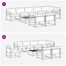 Udendørs sofagruppe 9 pcs Hvid og cremefarvet 79 x 79 x 37 cm