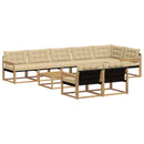 Udendørs sofagruppe 9 pcs Hvid og Beige 79 x 79 x 37 cm