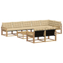 Udendørs sofagruppe 9 pcs Hvid og Beige 79 x 79 x 37 cm