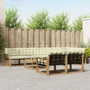 Udendørs sofagruppe 9 pcs Hvid og cremefarvet 79 x 79 x 37 cm