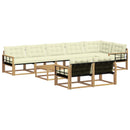 Udendørs sofagruppe 9 pcs Hvid og cremefarvet 79 x 79 x 37 cm