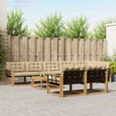 Udendørs sofagruppe 9 pcs Hvid og Beige 79 x 79 x 37 cm