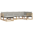 Udendørs sofagruppe 6 pcs Hvid og lysegrå 325 x 166,5 x 73 cm