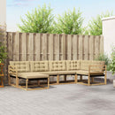 Udendørs sofagruppe med pude 6 pcs Hvid og Beige