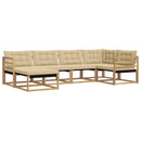 Udendørs sofagruppe med pude 6 pcs Hvid og Beige