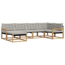 Udendørs sofagruppe 6 pcs Hvid og lysegrå 327 x 168,5 x 73 cm