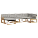 Udendørs sofagruppe 6 pcs Hvid og lysegrå 329 x 170,5 x 73 cm