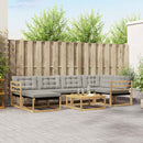 Udendørs sofagruppe 7 pcs Hvid og lysegrå 79 x 79 x 37 cm