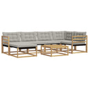 Udendørs sofagruppe 7 pcs Hvid og lysegrå 79 x 79 x 37 cm