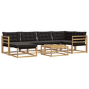Udendørs sofagruppe 7 pcs Hvid og sort 79 x 79 x 37 cm