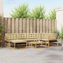 Udendørs sofagruppe 7 pcs Hvid og Beige 79 x 79 x 37 cm