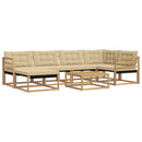 Udendørs sofagruppe 7 pcs Hvid og Beige 79 x 79 x 37 cm