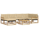 Udendørs sofagruppe 7 pcs Hvid og Beige 79 x 79 x 37 cm