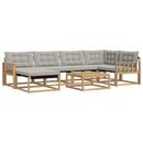 Udendørs sofagruppe 7 pcs Hvid og lysegrå 79 x 79 x 37 cm