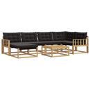 Udendørs sofagruppe 7 pcs Hvid og sort 79 x 79 x 37 cm