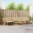 Udendørs sofagruppe 7 pcs Hvid og Beige 79 x 79 x 37 cm