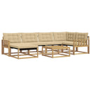 Udendørs sofagruppe 7 pcs Hvid og Beige 79 x 79 x 37 cm