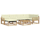 Udendørs sofagruppe 7 pcs Hvid og cremefarvet 79 x 79 x 37 cm