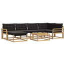 Udendørs sofagruppe 7 pcs Hvid og sort 79 x 79 x 37 cm
